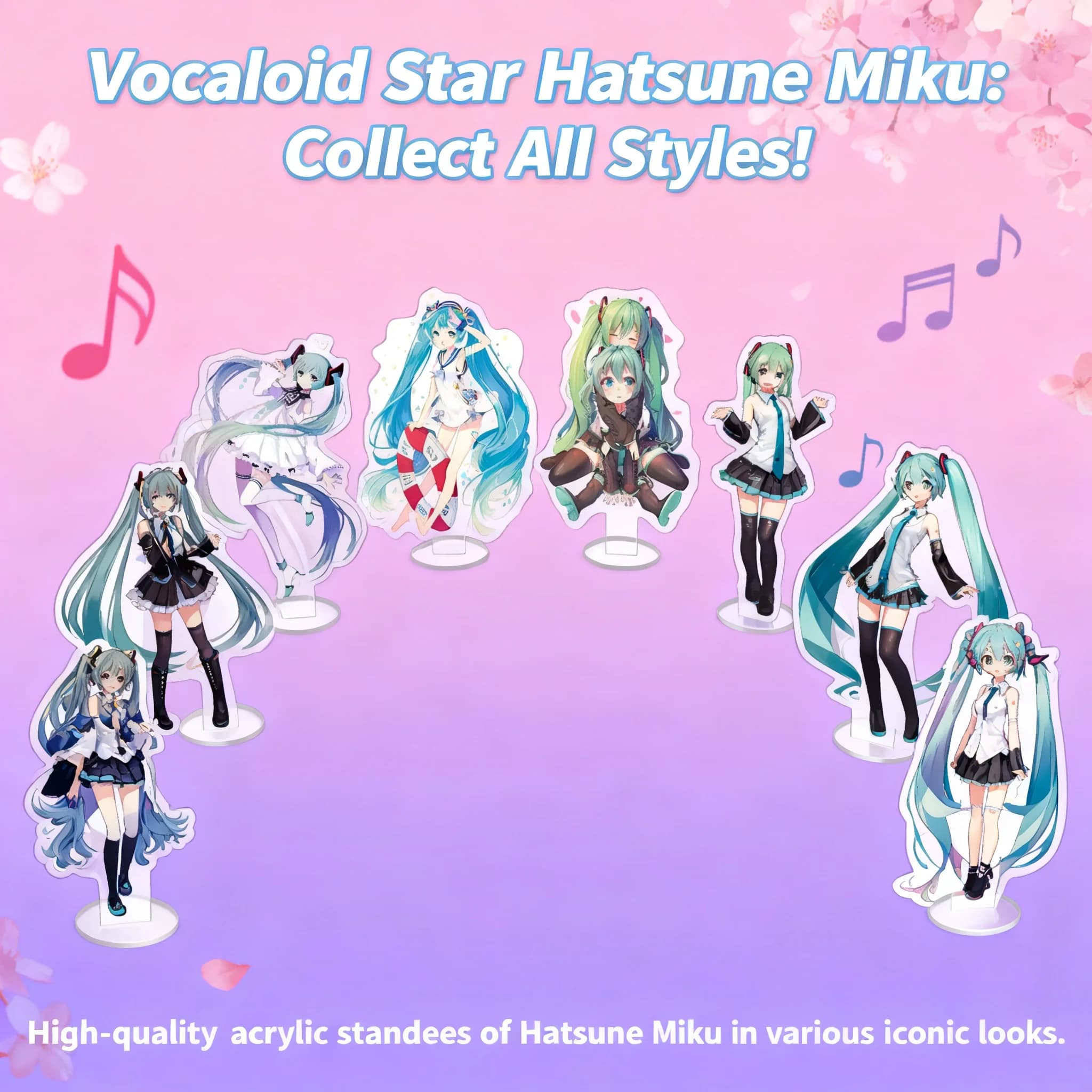 Espositore in Acrilico per Figure Anime, Bifacciale, Miku Hatsune Sakura Future School Life, Merchandise Bidimensionale, Vendita all'Ingrosso