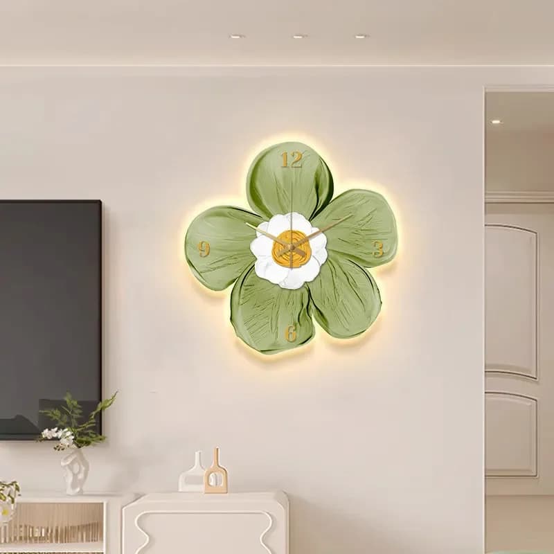 Nordic Cream-style Wall Clock Modern Simple Flower Living Room Wall Clock Dining Room Creative Home Decor Duvar Saati