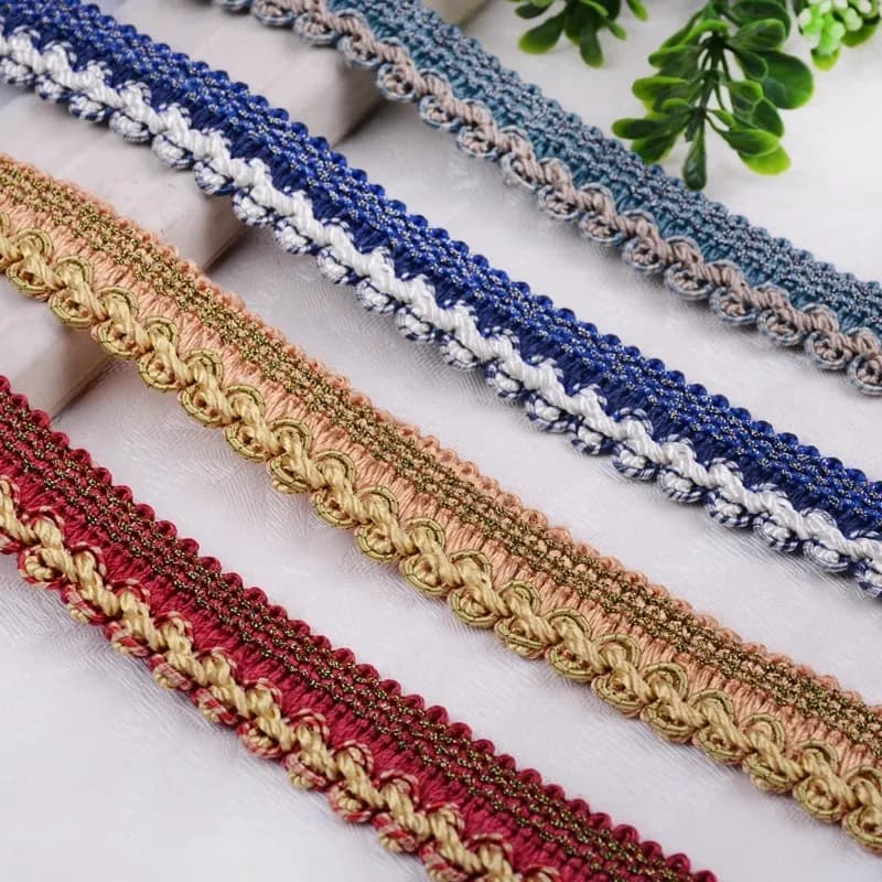 12 meters braided lace 2.5CM polyester for sewing lace curtain trim Patchwork lace tape for bag curtain cover
