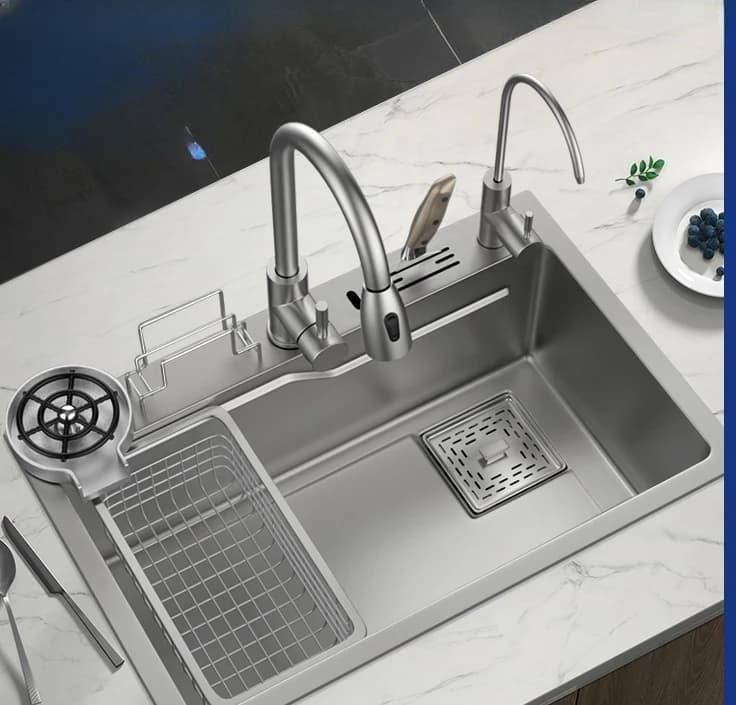 single slot, 304 stainless steel thickened with knife holder, sink, kitchen, under the table
