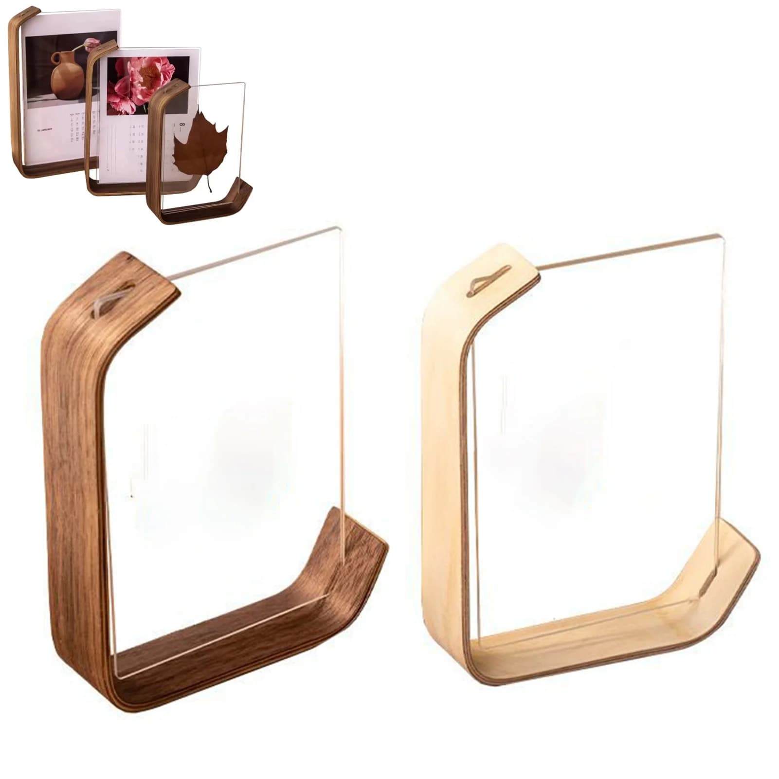 Acrylic Frameless Digital Picture Frame Rectangle Shape Double Sided Clear Frame For Mother's Day Gift Parent-child Interaction