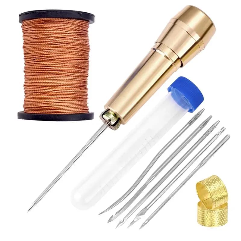 Kit da cucito in pelle Punteruolo Ago Filo cerato Aghi per quilting a mano Punteruolo da cucito per cucito per principianti
