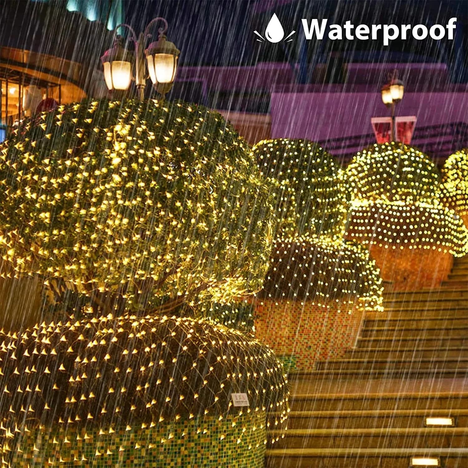 Decorazione per Capodanno 2026, Luci LED a Rete Impermeabili per Esterni, Tenda Luminosa a LED, Luci Fatate a Stringa, Decorazione per la Casa