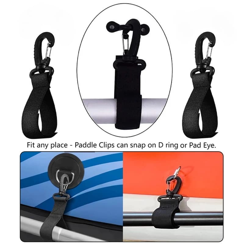 Kayak hook velcro hook 360 degree rotate hook paddle board webbing outdoor hiking buckle paddle hook