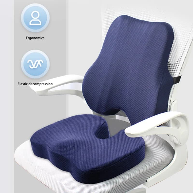 Nuovo Set di Cuscini in Memory Foam per Supporto Lombare, Sollievo dal Dolore alla Schiena, Cuscino per Sedia da Ufficio, Schienale Ergonomico e Cuscinetto per il Coccige