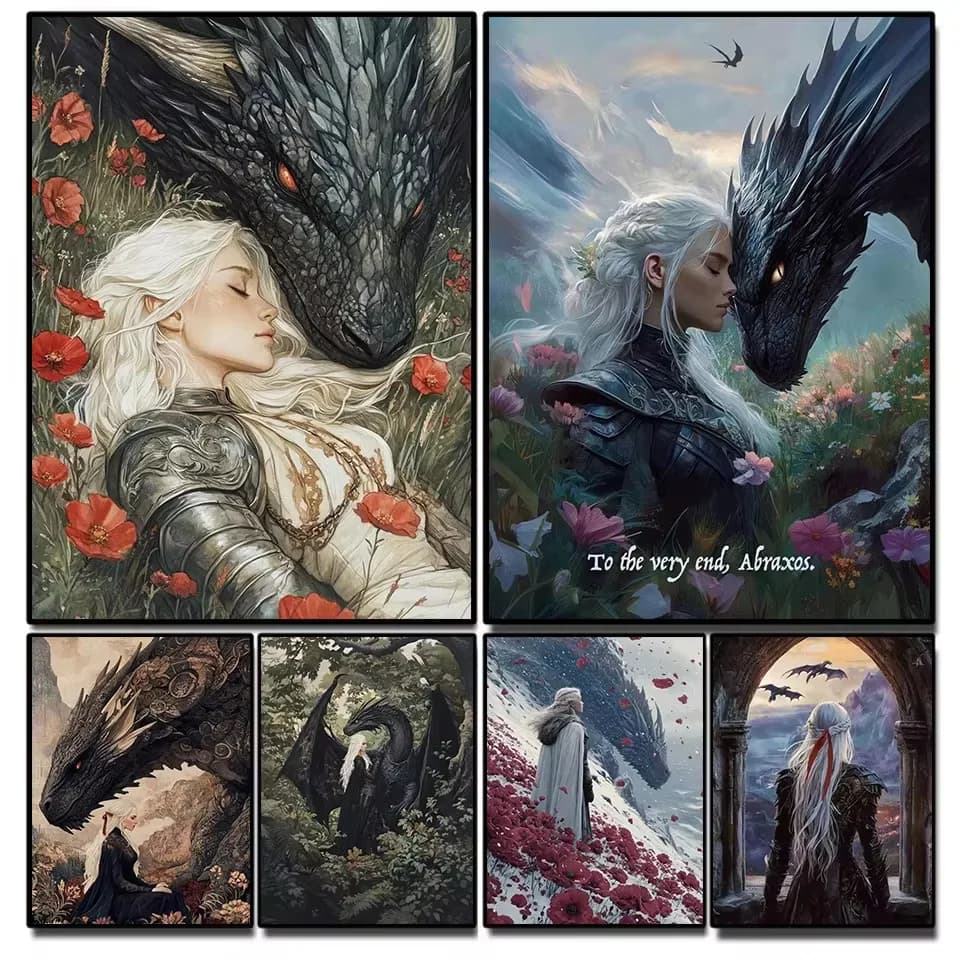 Diamond Painting Dark Academia Throne of Glass Dragon Mosaic Handmade Artwork Full Round/Square Diamonds Gift Home Decor