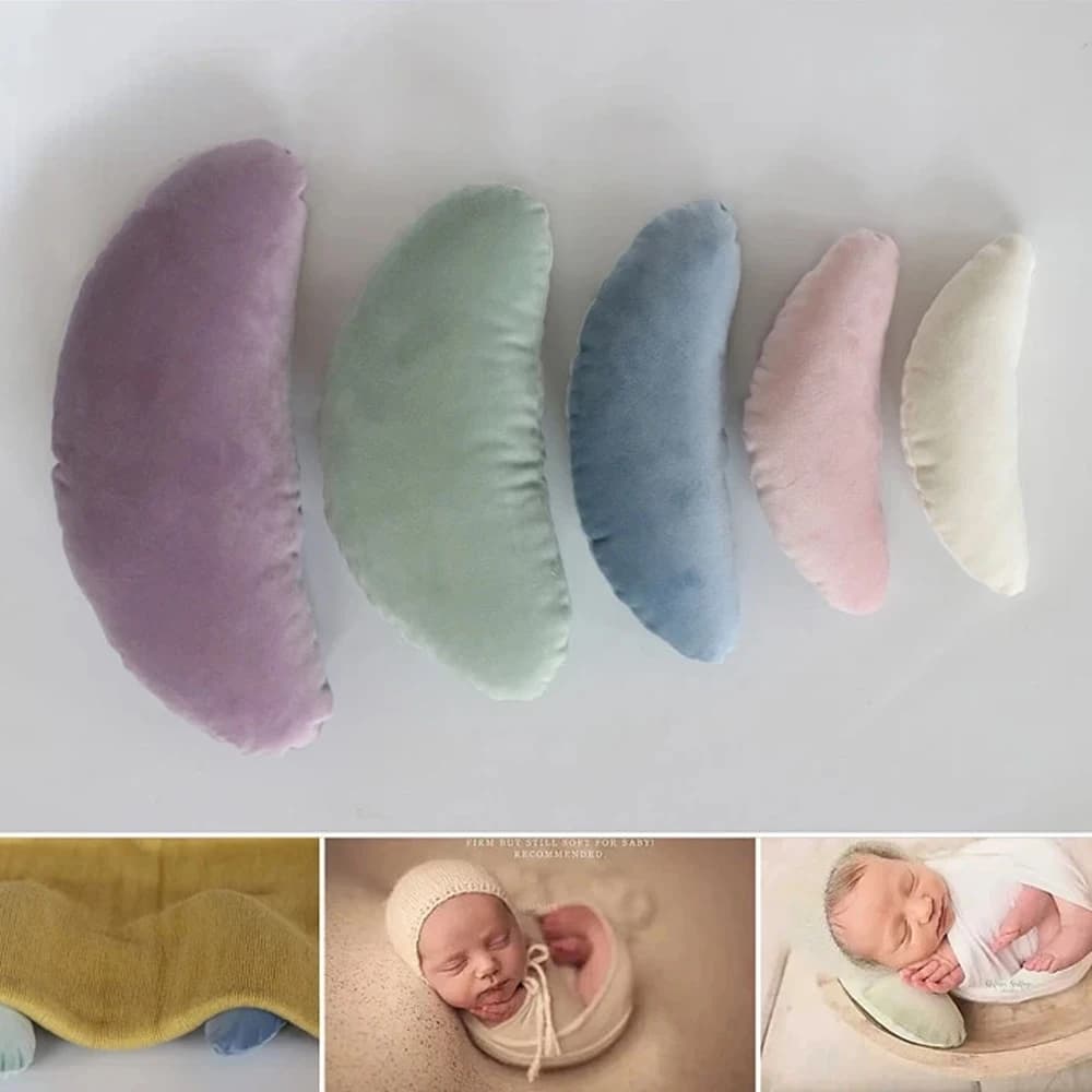 Cuscino per fagioli in posa per neonati Puntelli per fotografia per bambini Cuscino per tappetino per bambini Posizionatore Cuscino ausiliario a forma di osso a mezzaluna