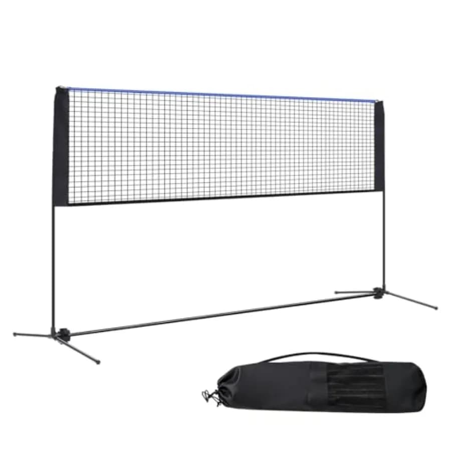Set Rete da Badminton Portatile// Rete Multisport Regolabile in Altezza per Pickleball, Tennis, Pallavolo, Calcio, Uso Interno ed Esterno