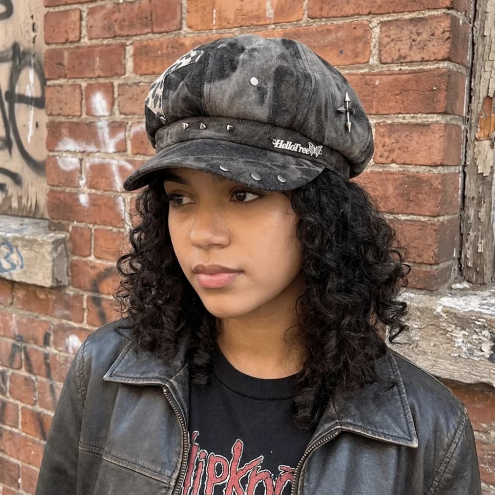 Simple Korean Style Star Octagonal Hat Big Head Circumference Versatile Painter Cap Polyester Beret Women Artist Hat Summer