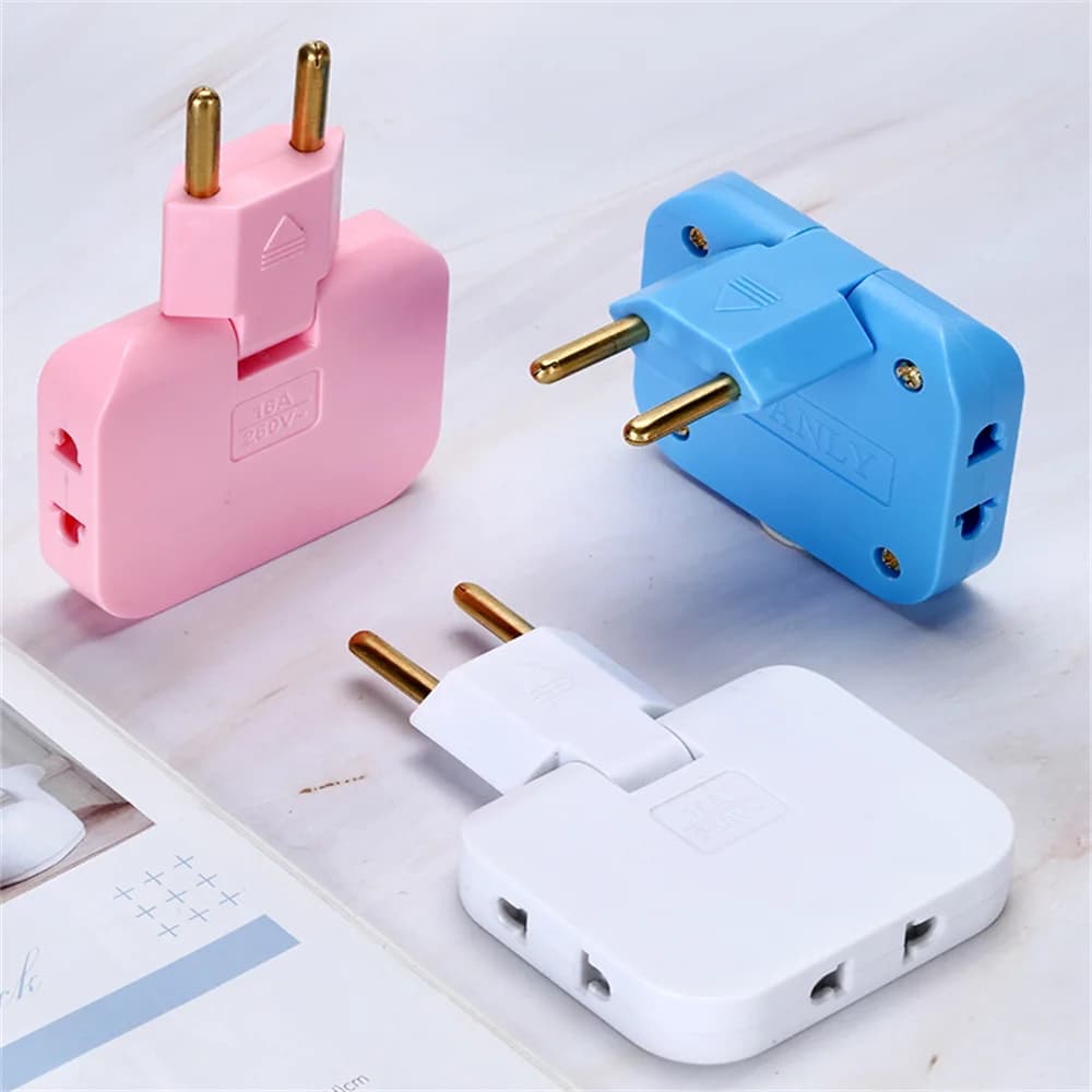 Spina UE 3 Presa CA Multipresa 1 Converti 3 Prolunghe Presa elettrica 180 ° Adattatore CA con presa di riempimento rotante