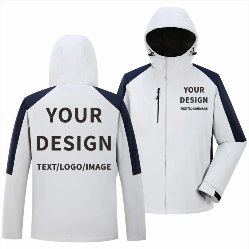 Giacca casual invernale Logo del marchio aziendale personalizzato Plus Giacca calda in velluto Design ricamato Giacca con cappuccio della squadra Stampa modello di testo