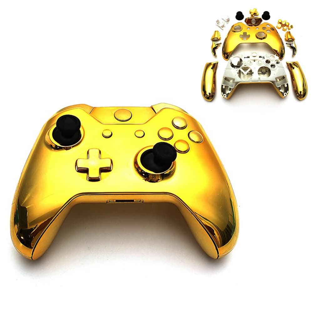 Custodia in oro custodia Shell per Controller Xbox One frontalino con un set completo Kit Gamepad Joystick Cover accessori di ricambio