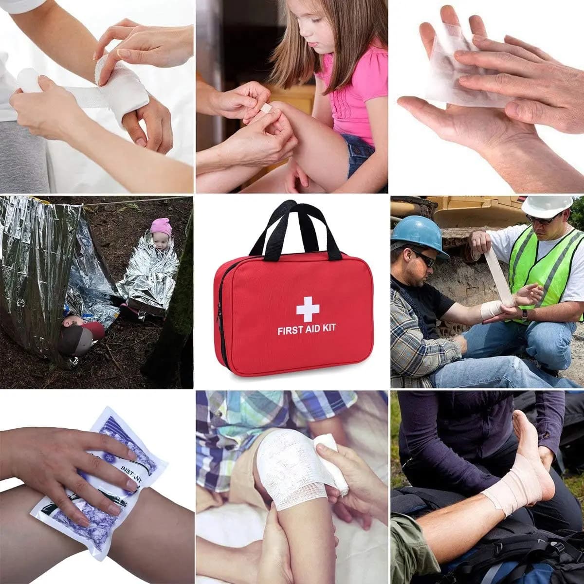 300 Piece First Aid Kit, Premium Waterproof Compact Trauma Medical Kits For Emergencies, Ideal For Home, Office, Car, Travel, Outdoor, Camping, Hiking, Boating