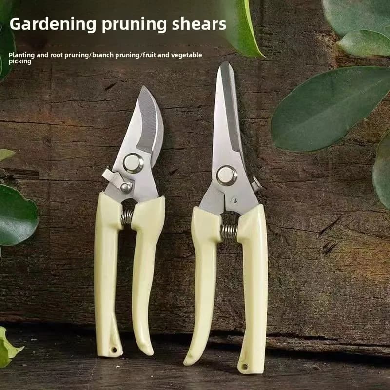 Ultra Sharp Gardening Scissors, High Hardness Steel, Safety Block, Non-slip Grip, Ideal for Power, Root Cutting and Fruit Harvestment