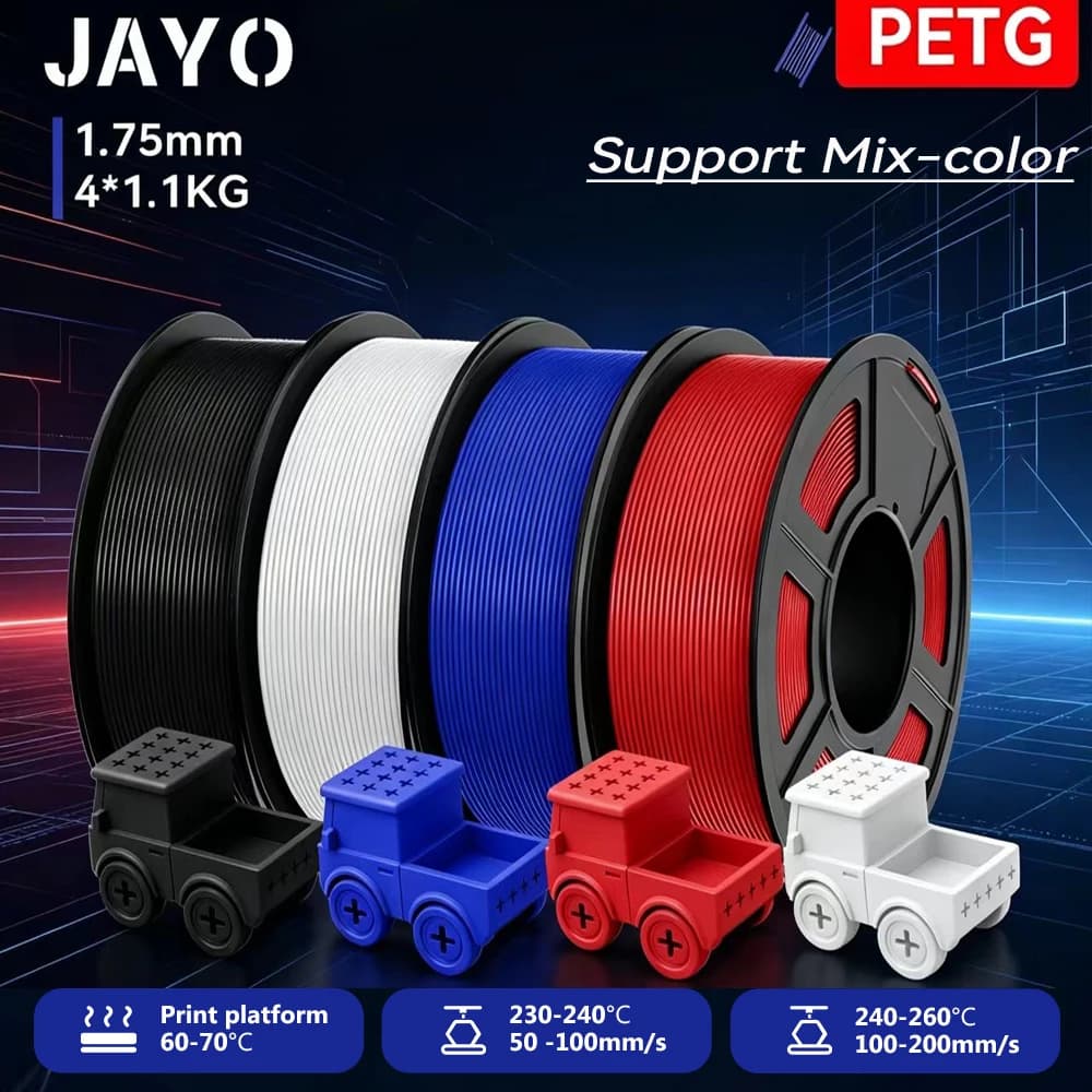 JAYO 5.5KG 3D PETG/PETG Transparent Filament 1.75mm Bambu Filament FDM 3D PETG Neatly Ferita 3D Printing Material