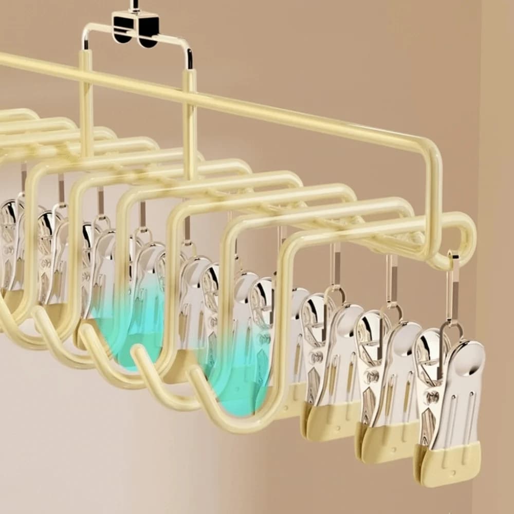 Organizer for Baseball Hats with 10 Clips, Portable Spare Hats, Antique Clips for Hanging Travel Clothes