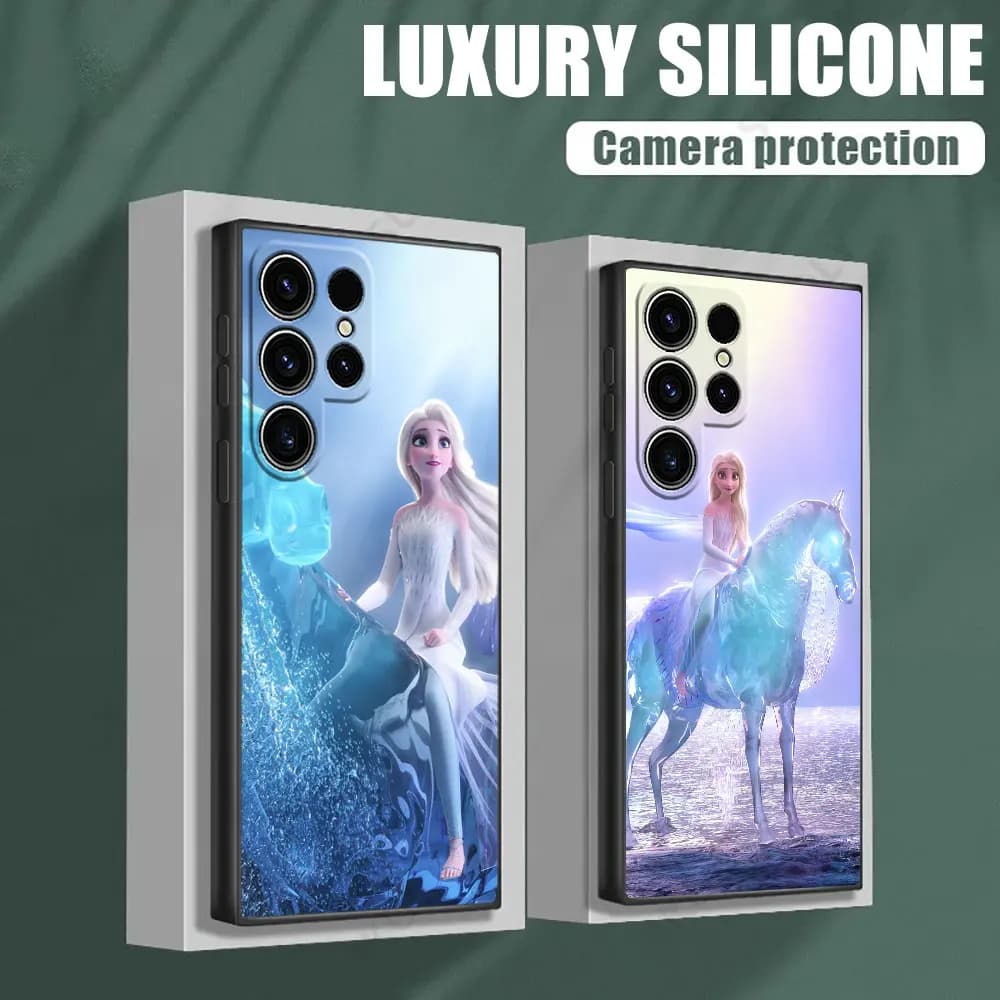 Custodia per telefono Disney Elsa Frozen Princess per Samsung Galaxy S26 S25 Ultra S24 S23 Ultra S22 Plus S21 5G S20 S21 FE S26 Ultra Funda