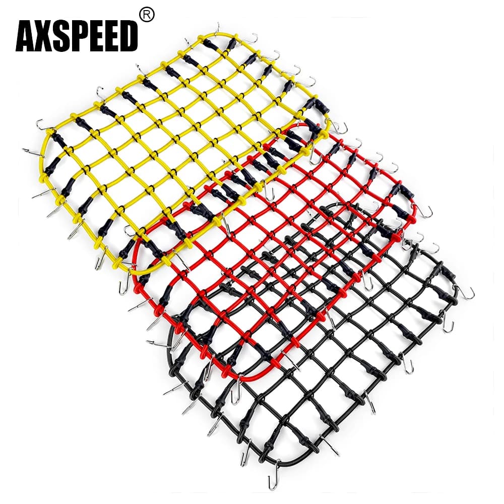 AXSPEED Simulated Roof Storage Elastic Rubber Rope Luggage Rack Net for Axial SCX6 AXI05000 1/6 RC Crawler Car Decoration Parts