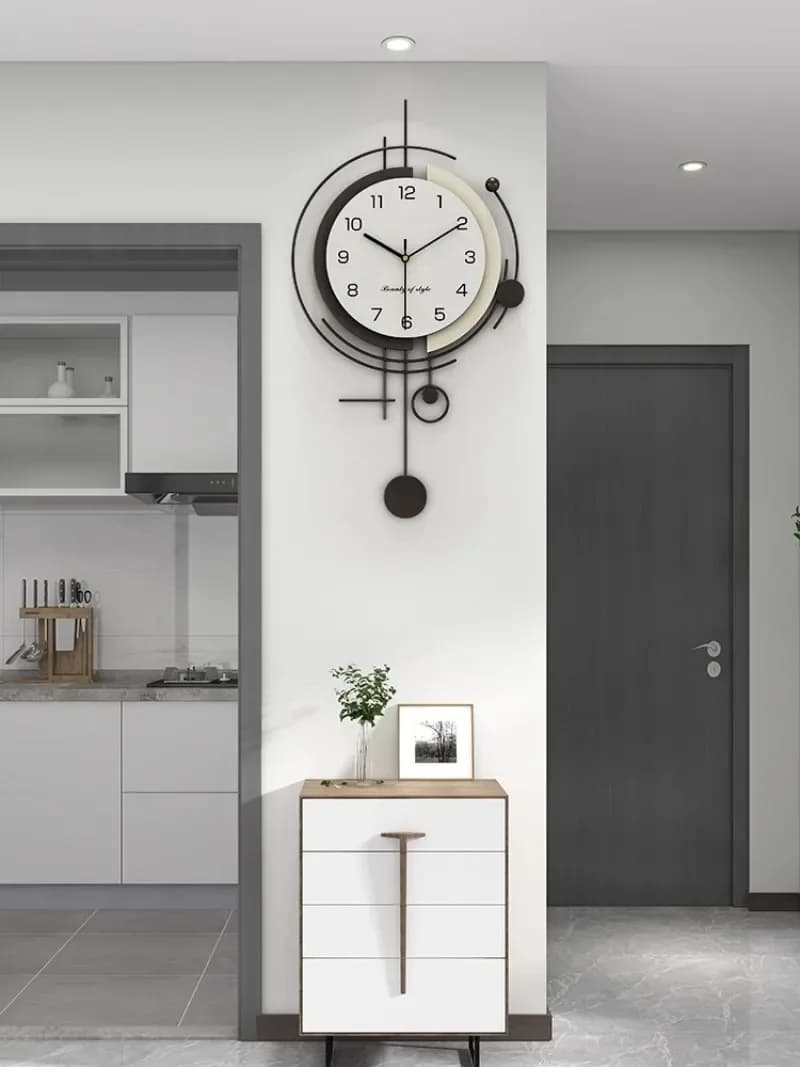 Modern Simple Wall Clock Living Room Silent Luxury Creative Metal Casing Groot Nordic Bedroom Wall Clocks Gift Ideas Home Decor