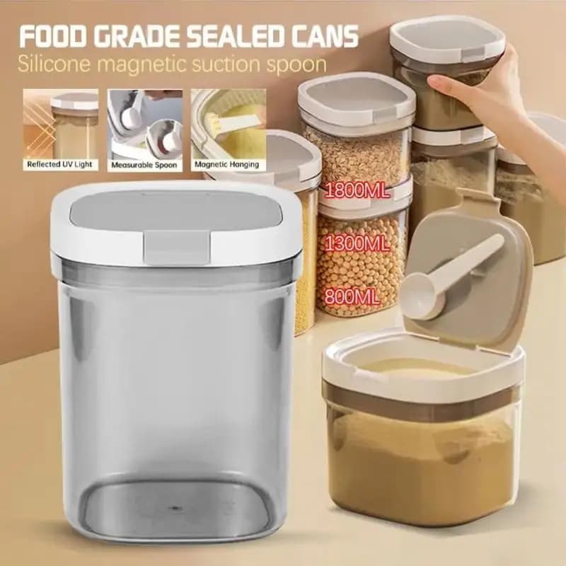 Contenitore ermetico per latte in polvere da 800/1300/1800 ml Contenitore per la conservazione del latte Contenitore per la conservazione del latte in polvere Conservazione degli alimenti con cucchiaio