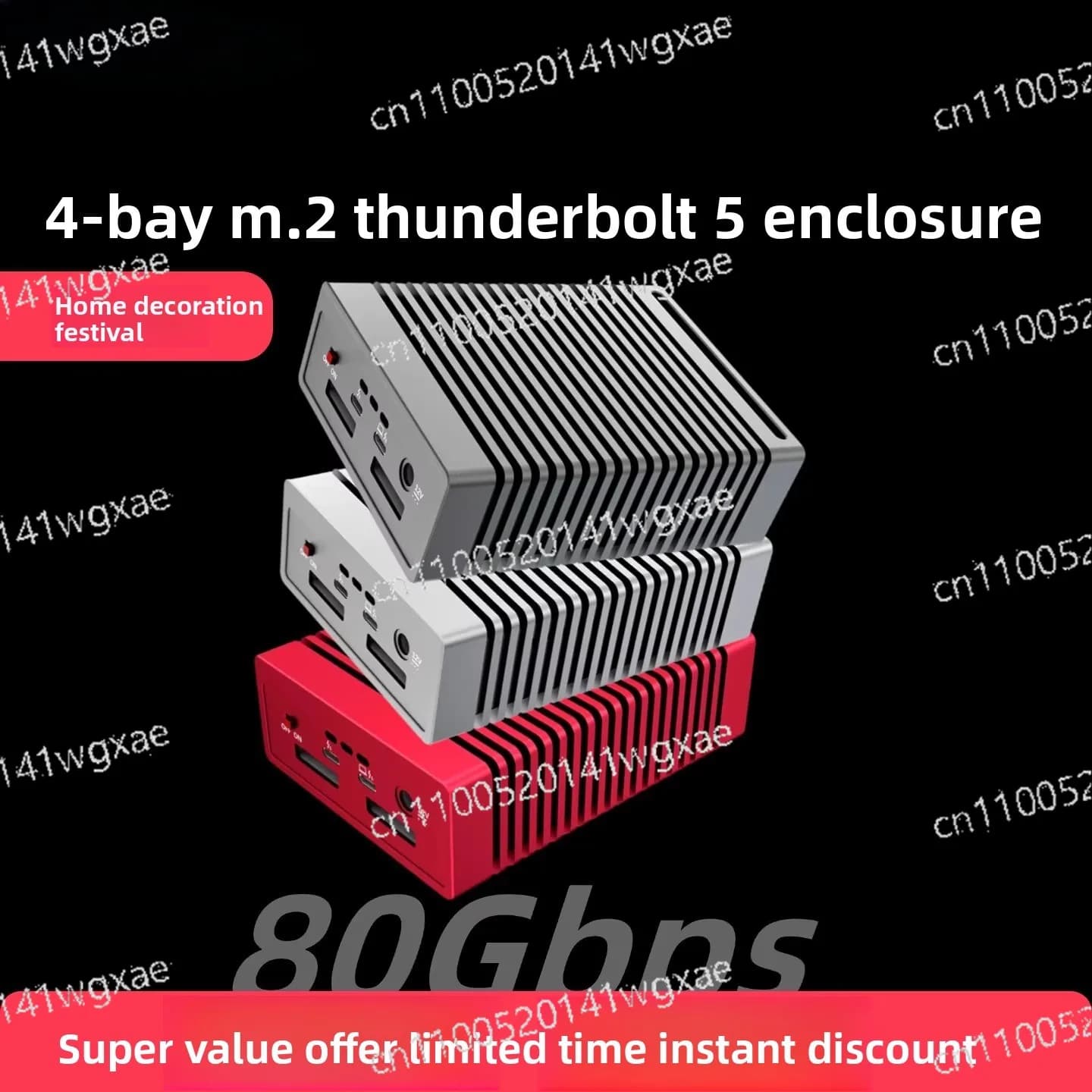 Box esterno per SSD NVMe M.2 a 4 alloggiamenti da 80 Gbps con Thunderbolt 3/4/5