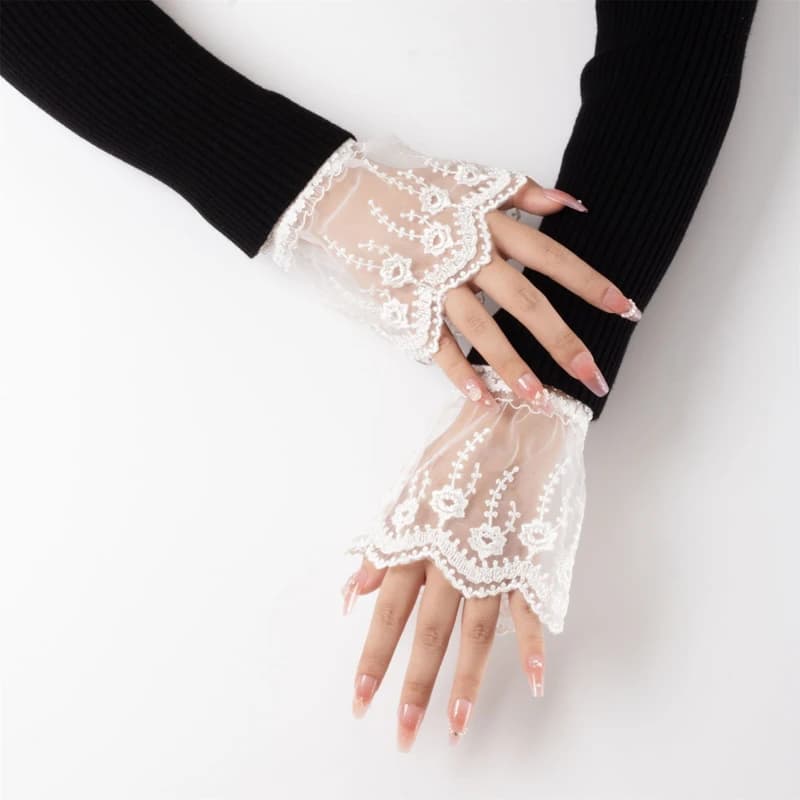 Shirts Sweater Detachable Detachable Lace Sleeves Ornament Wrapped cuffs with volant cuff Decorative accessories for clothing