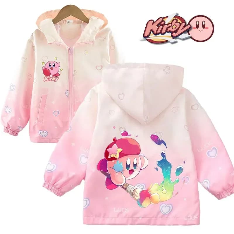 Giacca Kirby per Bambina, Felpa con Cappuccio con Stampa Cartone Animato, Top Anime alla Moda, Abbigliamento Casual Sportivo per Bambini, Regalo di Compleanno per Bambini