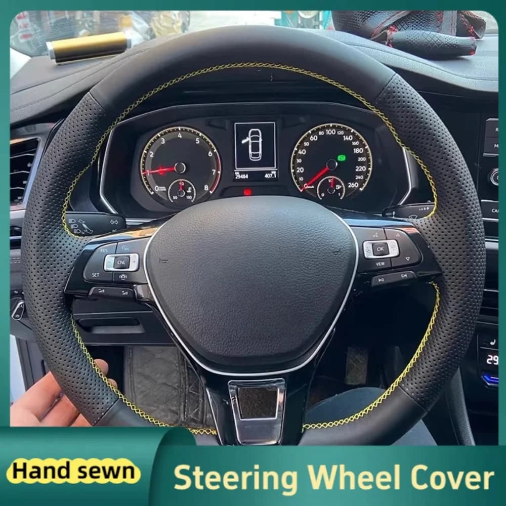 Coprivolante per auto personalizzato cucito a mano per Volkswagen VW Golf 7 Mk7 Touran Up New Polo Jetta Passat B8 Tiguan Accessori auto