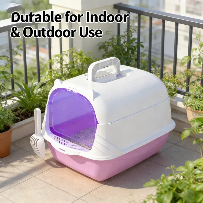 Lettiera per Gatti XL Anti-Schizzi Portatile con Design Completamente Chiuso, Maniglia Deodorante e Disinfettante per Gattini, Disponibile per l'Ingrosso