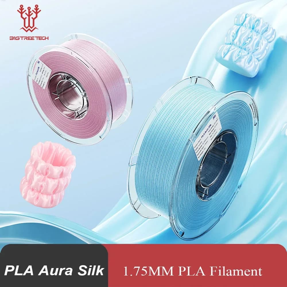 Filamento per Stampante 3D BIGTREETECH PLA Aura Silk 1.75mm 1kg, Compatibile con Stampanti 3D Bambu Lab, Elegoo, Creality, Anycubic, Voron