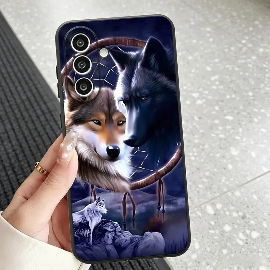 Dreamcatcher Two Wolves Case for Samsung Galaxy A57 A37 A15 A25 A16 A52 A36 A23 A73 A51 A05 A06 A55 A53 A17 Phone Cover A13 A50