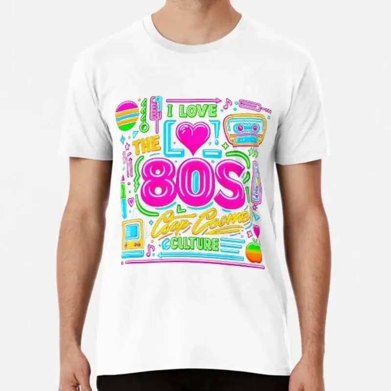 I love the 80s Cool Neon Pop Culture S to 5XL Made in AU USA T Shirt