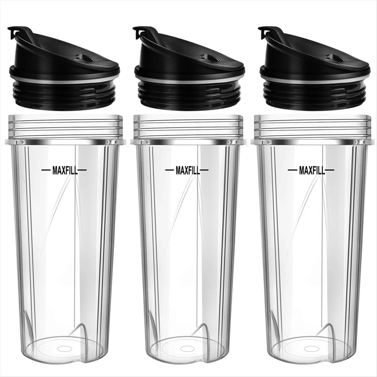 Replacement parts for Ninja blender, replacement of 3 cups for 16 ounces Ninja blender with To-Go lids for Ninja QB3001SS