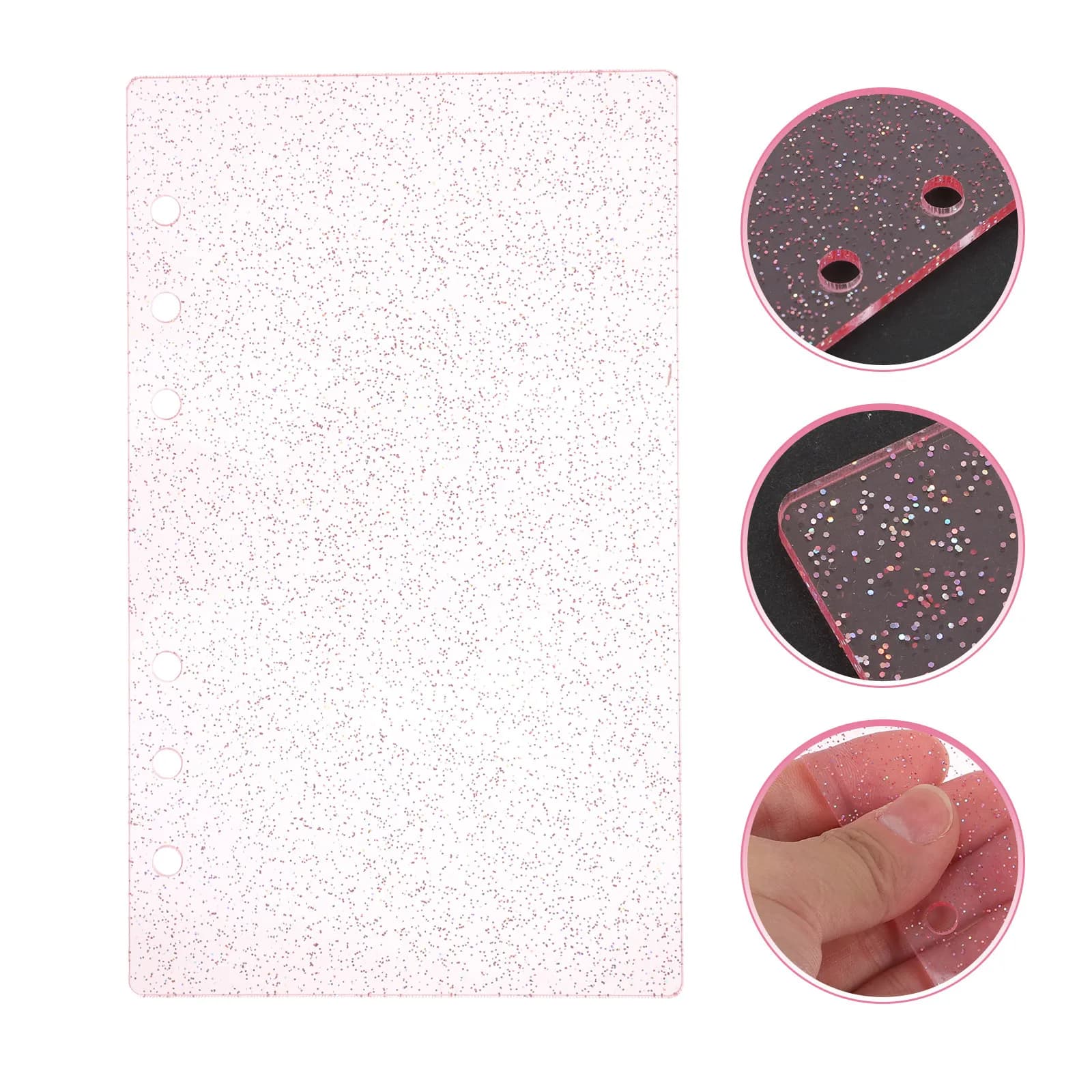 Acrylic Planner Binder Shell 6-ring Cover 6-holes Loose Leaf Notebook Journal Covers