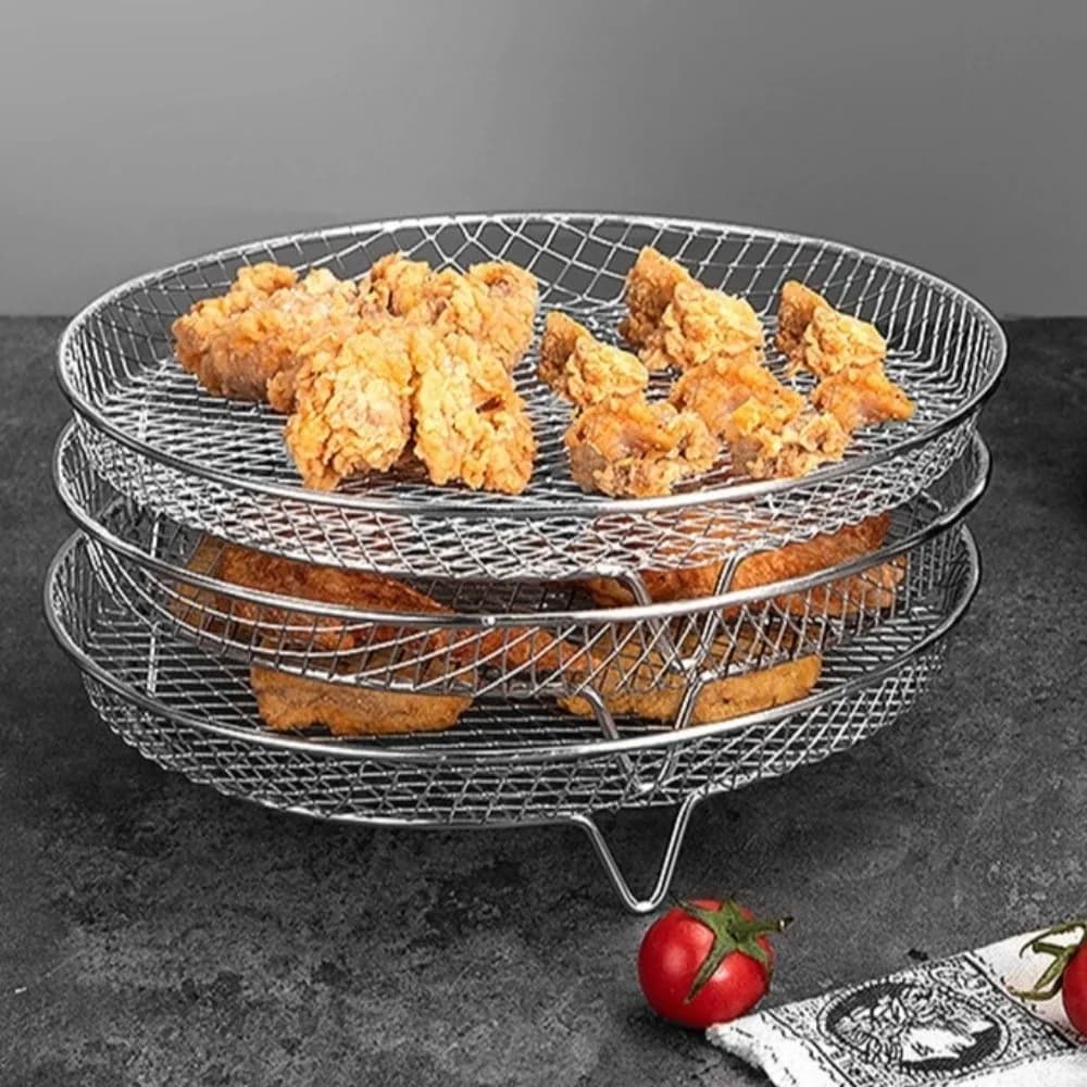 Stainless Steel Air Frying Grid, Multifunctional, Anti-rust, Non-stick, Heat Resistant, for Cooking and Grilling