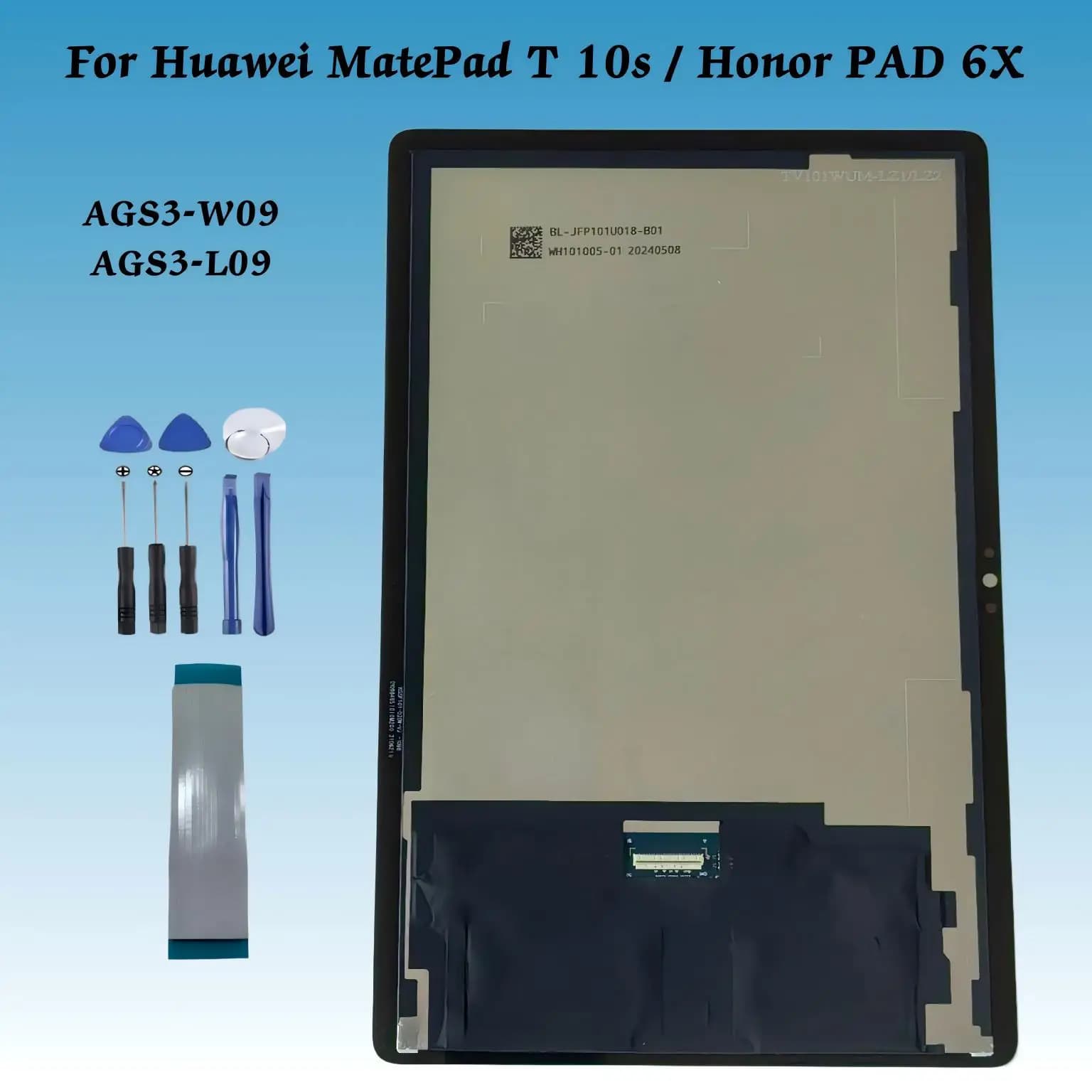 Display LCD Touch Screen Digitizer in Vetro per Huawei MatePad T 10s Honor Pad 6 X8 AGS3-L09 AGS3-W09 10.1" - Ricambio per Riparazione