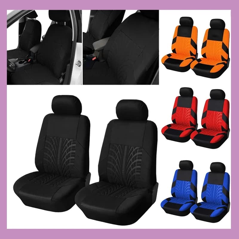 Coprisedili per auto anteriori alla moda Accessori per auto Pista per pneumatici Styling in rilievo Tessuto confortevole e durevole Universale adatto per la maggior parte delle auto