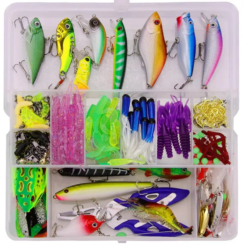 WEIHE 301Pcs Fishing Accessories Set Swivels Stoppers Hooks Fishing Bait in Storage Box Fishing Tackle Gear Equipment Pesca