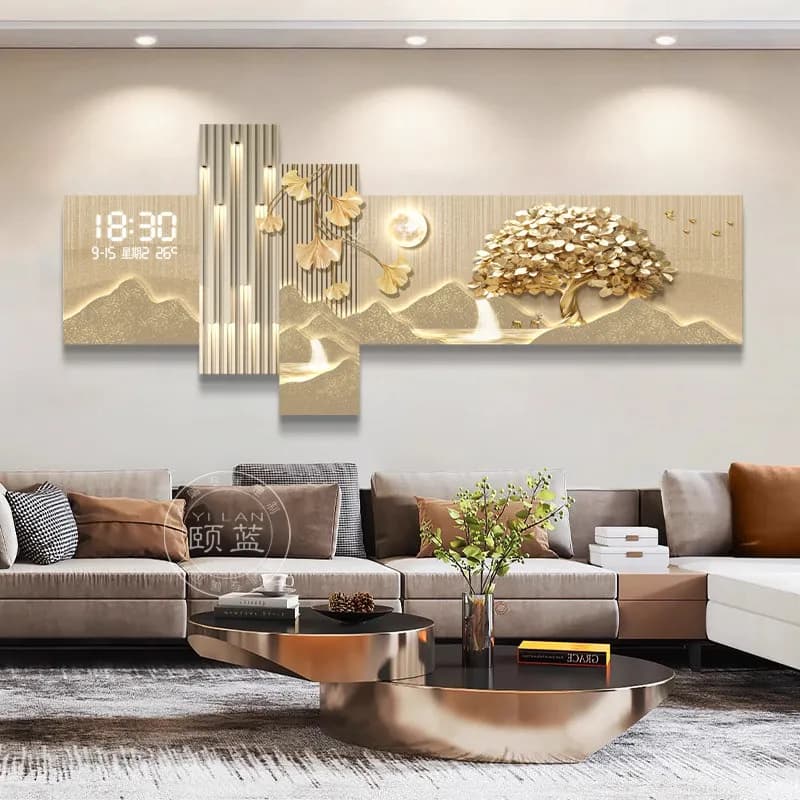 Luxury Living Room Wall Clocks Aesthetic Design Fashion Silent Creative Wall Watch Art Mural Digital Reloj Ornaments Home Decor