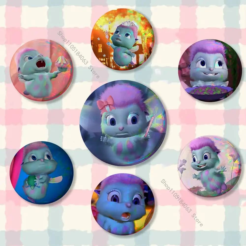 B-Bibble Doll Cute Laser reflective round badges pins bag clothing decorations collectibles gifts for friends