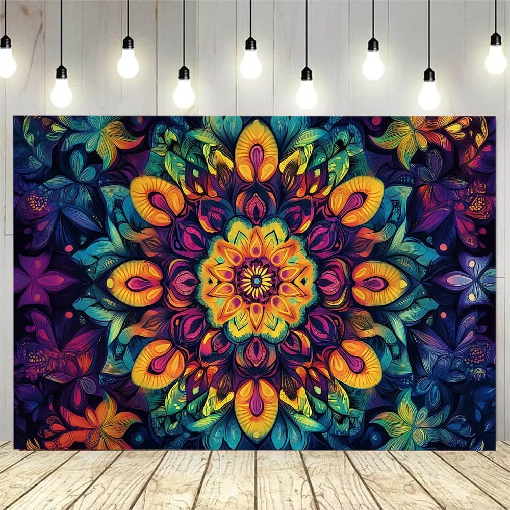 Chaleidoscopic tape, mandala picture to hang, home decoration, yoga mat sheets, bedroom wall fabric and dorm