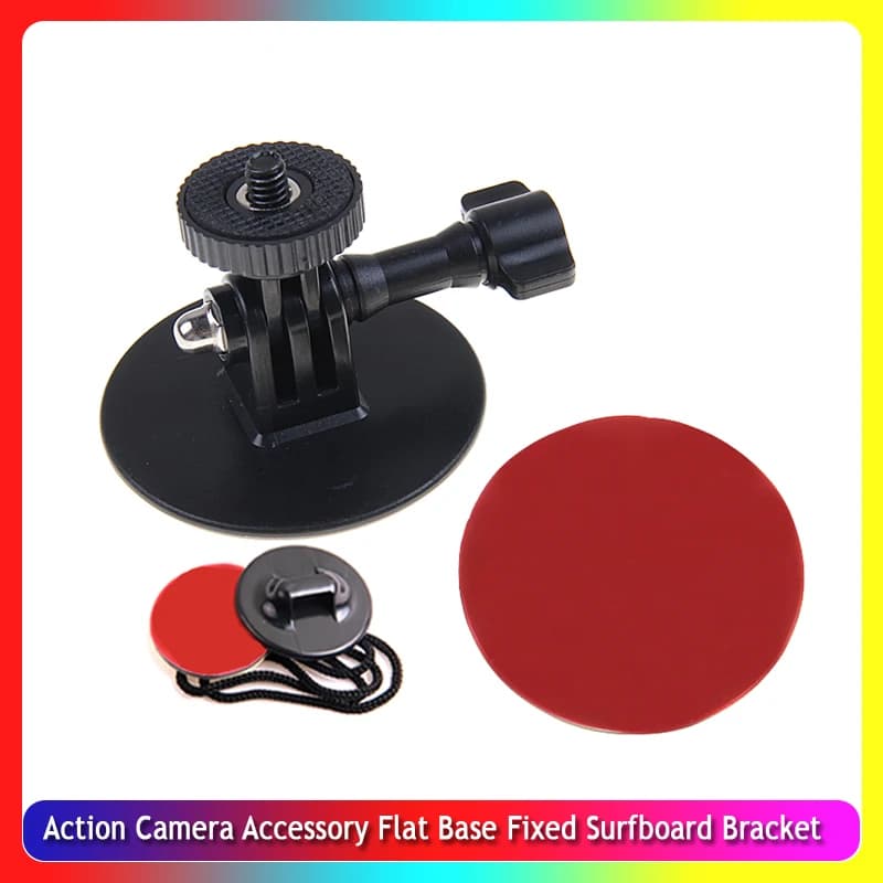 Fixed surfboard bracket with flat base for sports camera Bodyboad + double adhesive for Insta360 X3 X4 X5 GoPro 13/12 DJI Action 3 4 5 PRO