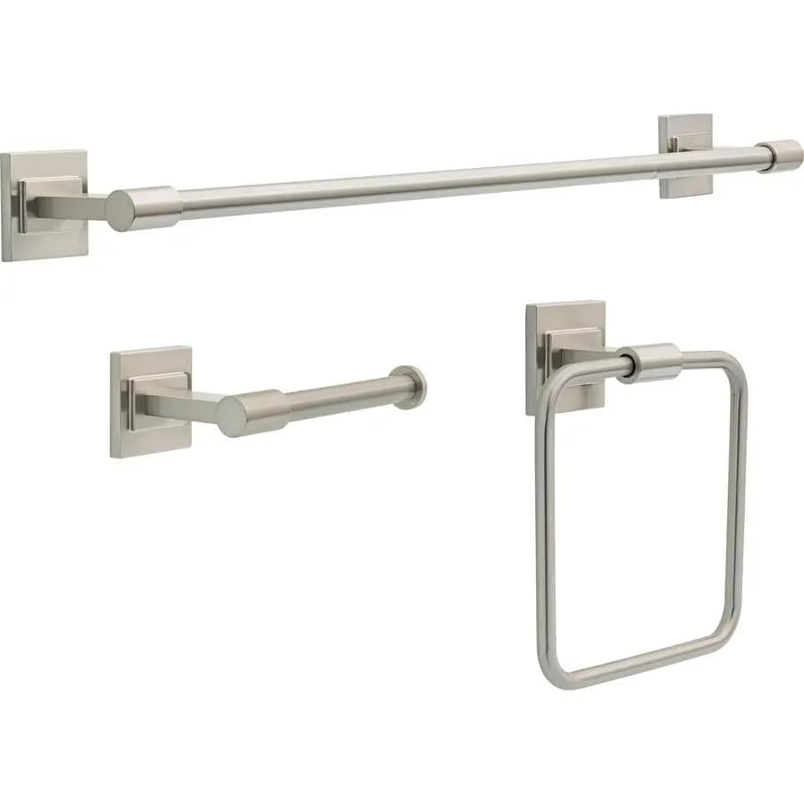Set da bagno McLaren 3 pezzi, SpotShield nichel spazzolato, portasciugamani 18-24, porta carta igienica, anello MCL63BN