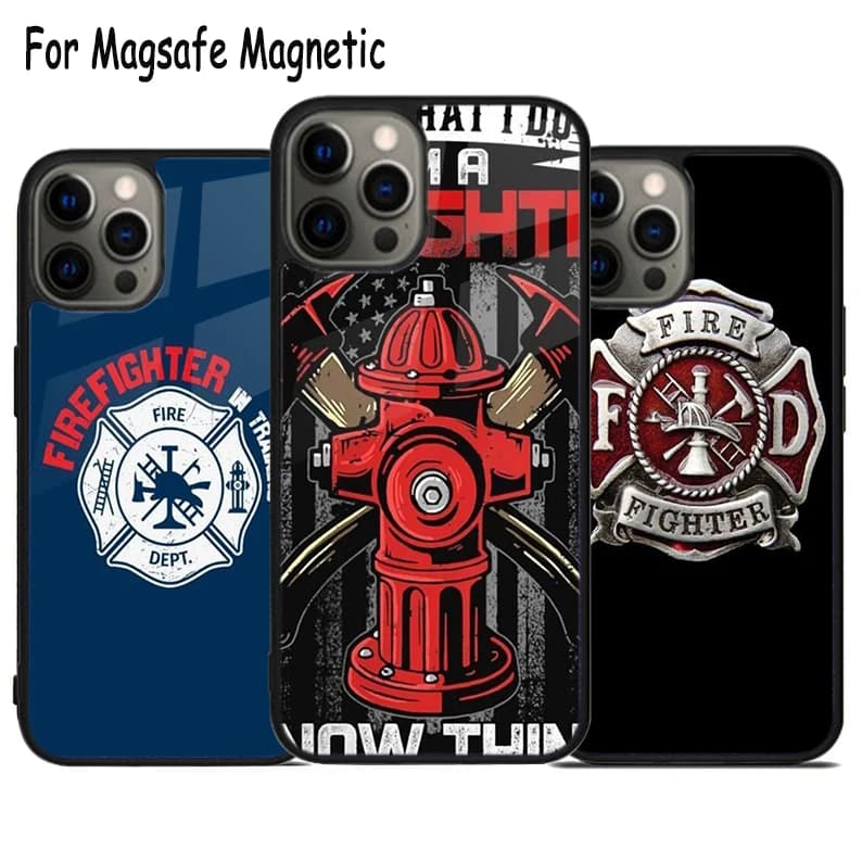 Custodia Magnetica Magsafe per iPhone 17 Air 15 16e 14 13 11 12 Pro Max Plus, Tema Vigili del Fuoco