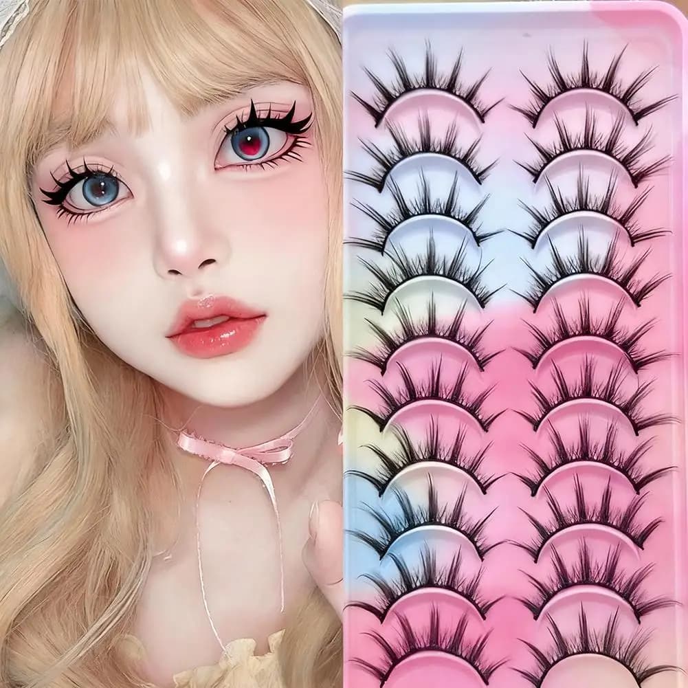 Fake eyelashes from woman single piece small devil comic eyes style widening eyelashes long natural makeup often your daily F5B2