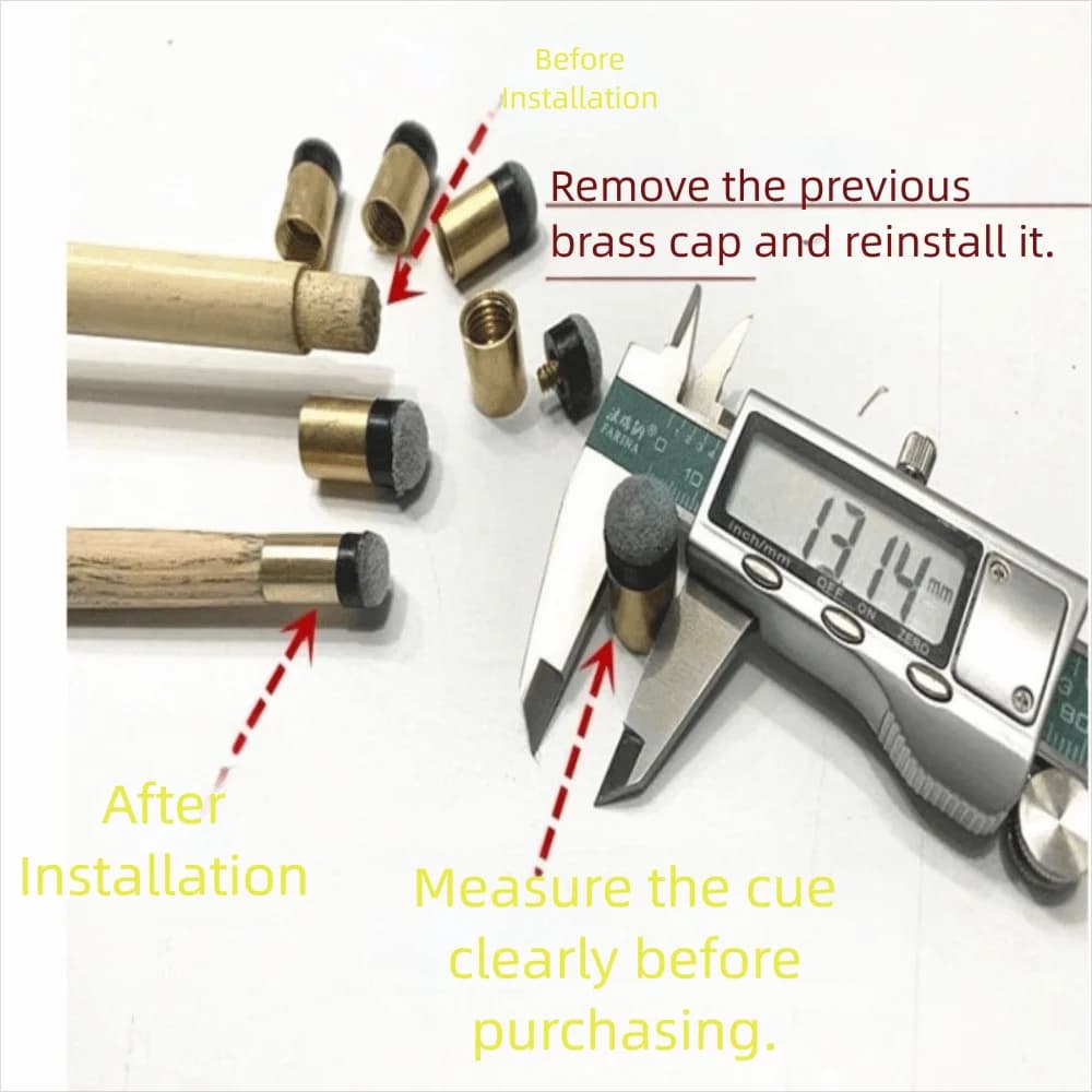 Accessori per biliardo: Punte per stecche da biliardo da 13 mm in rame e pelle, punte a vite per stecche, ricambi