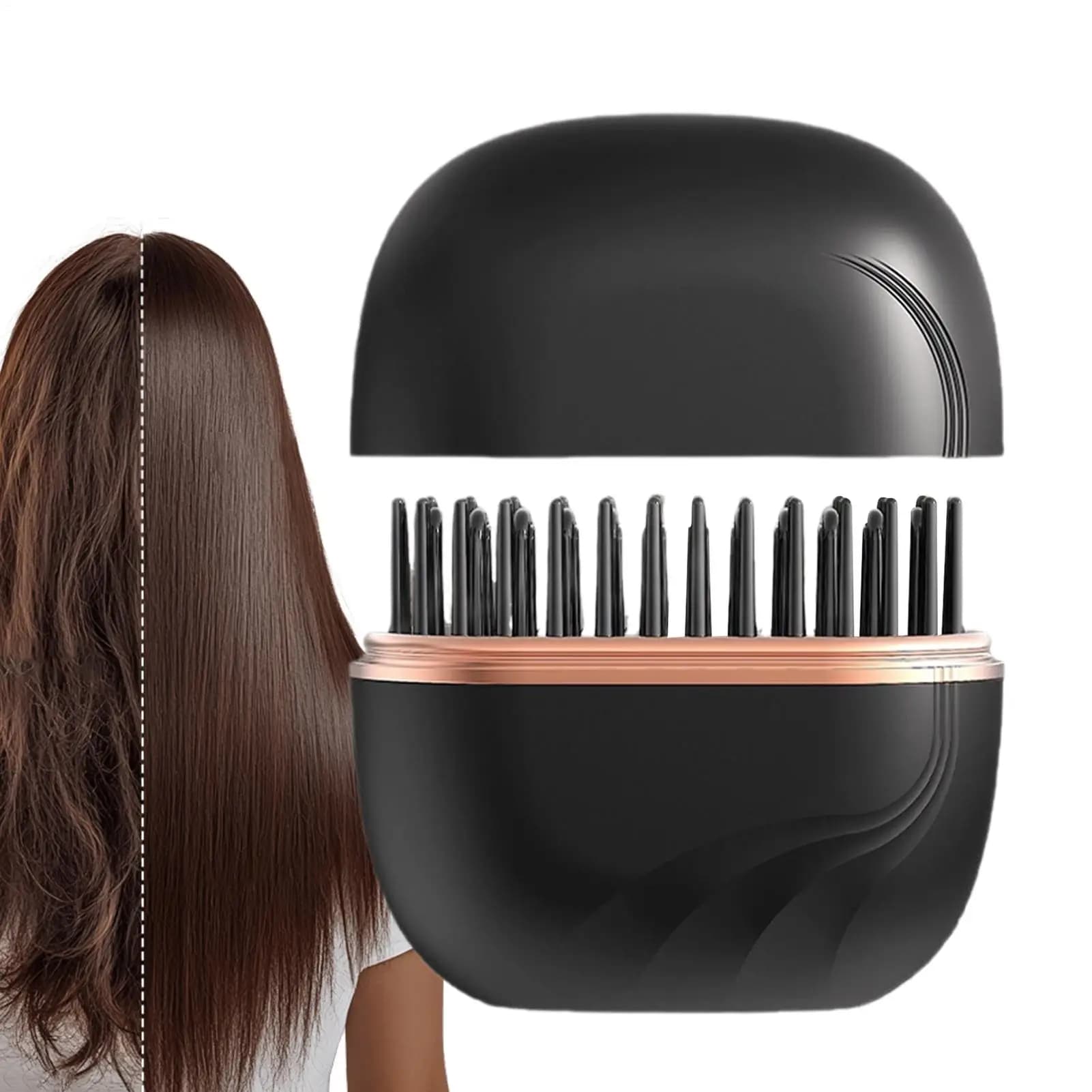 Wireless Smooth Brush, Portable Hairstyle Tool, Mini Smooth comb with Anti-Scooking, USB Charging
