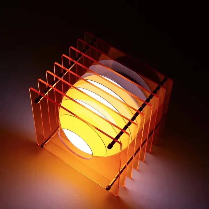 Lampada Luna Fai-da-Te in Acrilico a Mille Strati, Decorazione da Scrivania, Luce Atmosferica Sospesa, Accessorio per Camera, Decorazione Casa, Luce Notturna, Regalo