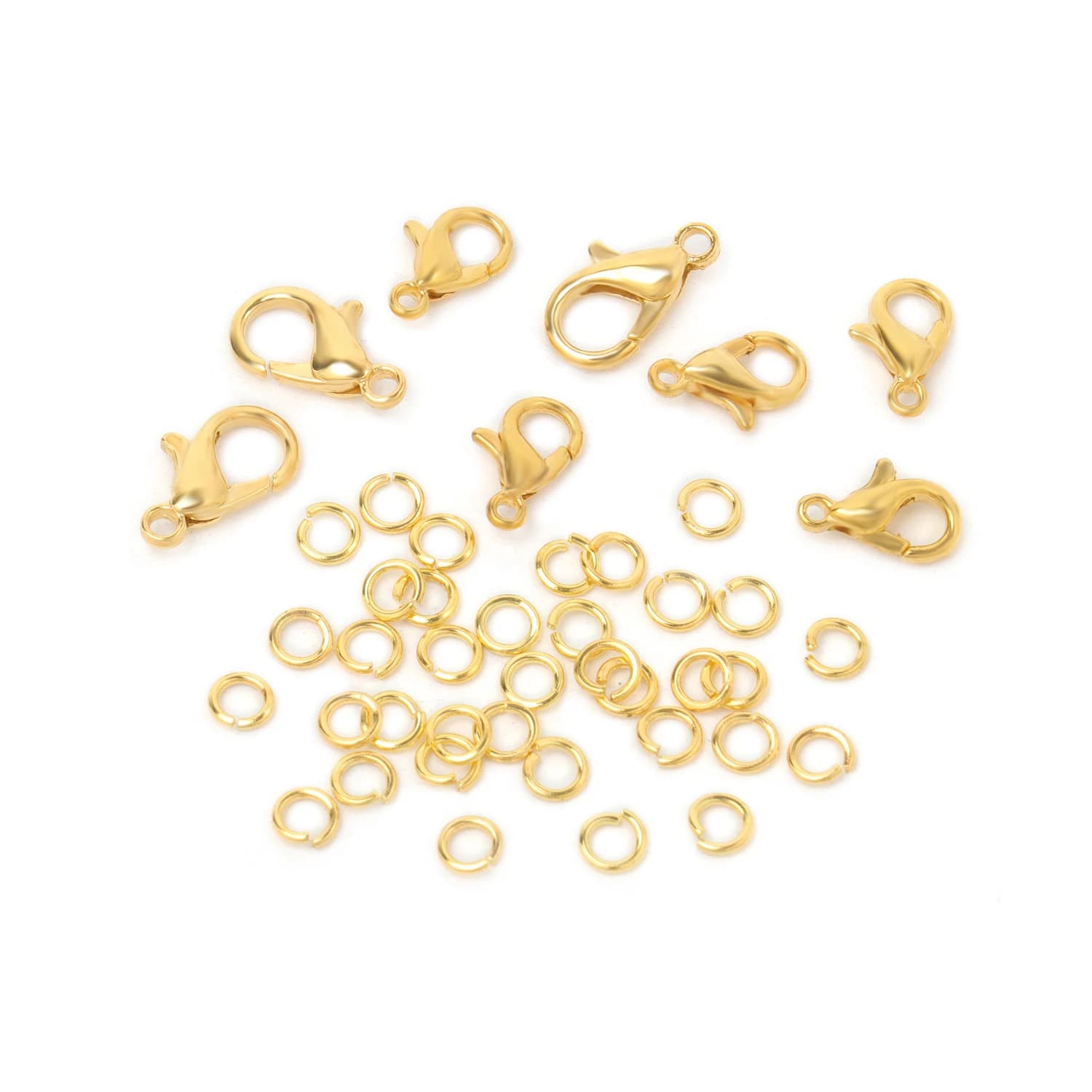 10x5mm 12x7mm chiusura a moschettone con anelli di salto per collana a catena fai da te bracciale gioielli che fanno risultati forniture connettore
