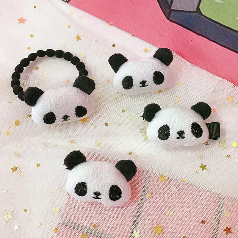 Simpatico cartone animato peluche panda fermaglio per capelli anello elastico per capelli per donna ragazza forma animale fermacravatta accessori per capelli